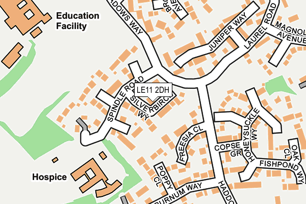 LE11 2DH map - OS OpenMap – Local (Ordnance Survey)