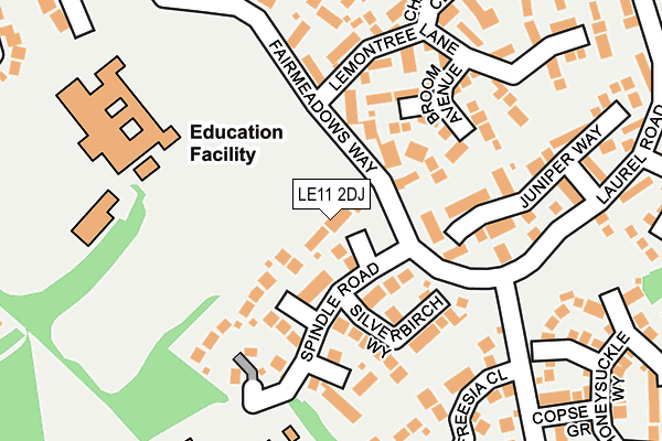 LE11 2DJ map - OS OpenMap – Local (Ordnance Survey)