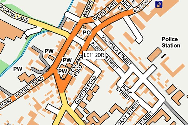 LE11 2DR map - OS OpenMap – Local (Ordnance Survey)