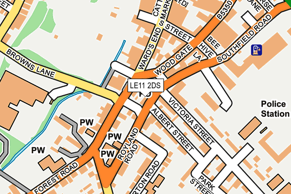 LE11 2DS map - OS OpenMap – Local (Ordnance Survey)