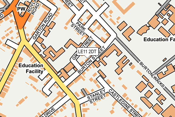LE11 2DT map - OS OpenMap – Local (Ordnance Survey)