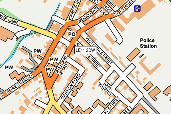 LE11 2DW map - OS OpenMap – Local (Ordnance Survey)