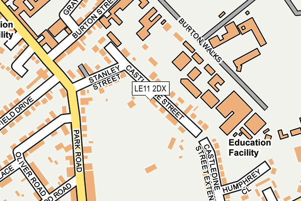 LE11 2DX map - OS OpenMap – Local (Ordnance Survey)