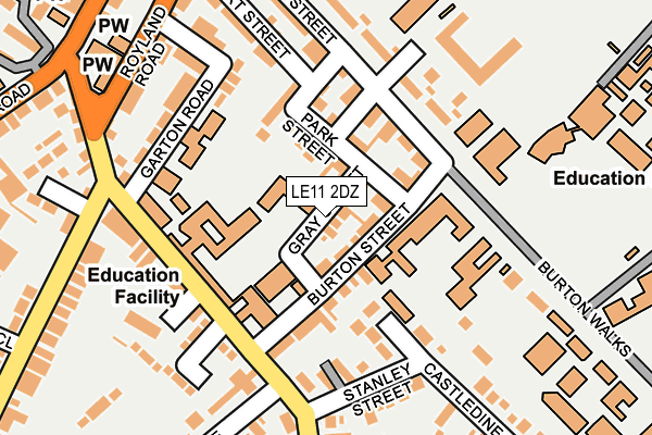 LE11 2DZ map - OS OpenMap – Local (Ordnance Survey)