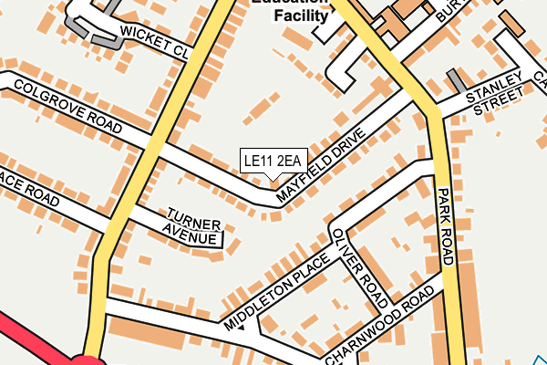 LE11 2EA map - OS OpenMap – Local (Ordnance Survey)