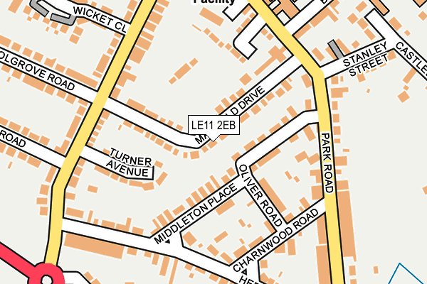 LE11 2EB map - OS OpenMap – Local (Ordnance Survey)