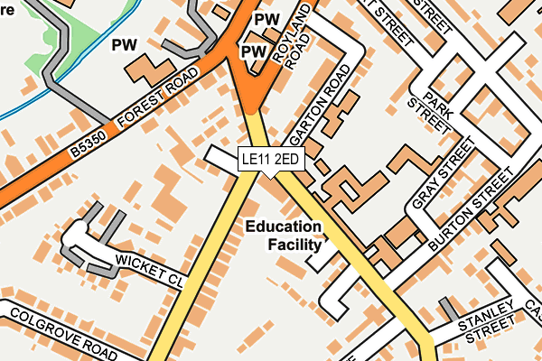 LE11 2ED map - OS OpenMap – Local (Ordnance Survey)