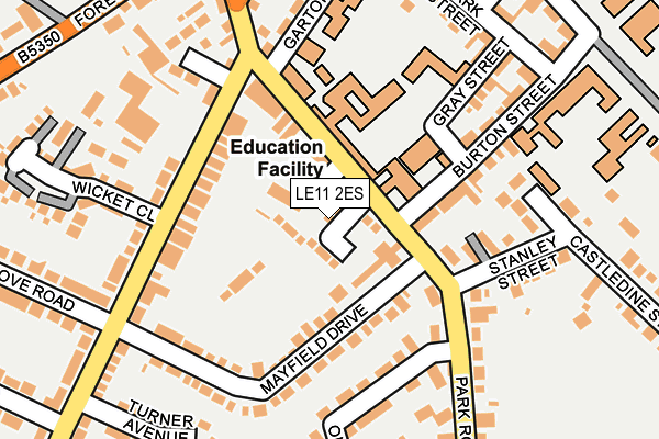 LE11 2ES map - OS OpenMap – Local (Ordnance Survey)