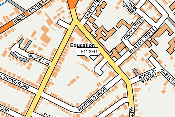 LE11 2EU map - OS OpenMap – Local (Ordnance Survey)