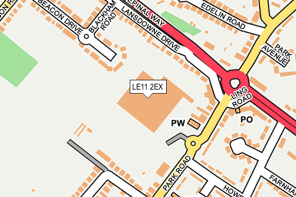 LE11 2EX map - OS OpenMap – Local (Ordnance Survey)