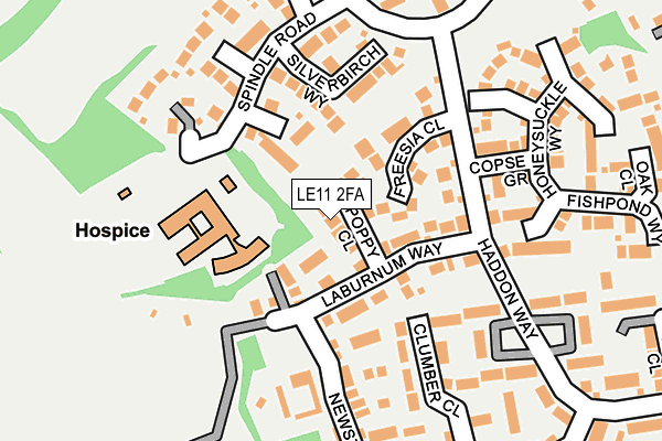 LE11 2FA map - OS OpenMap – Local (Ordnance Survey)