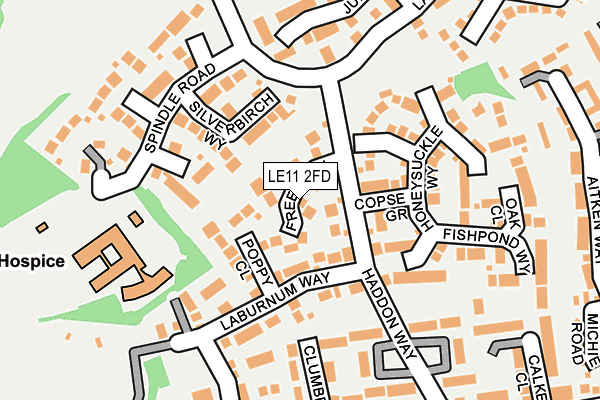 LE11 2FD map - OS OpenMap – Local (Ordnance Survey)