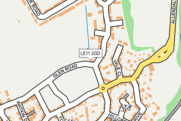 LE11 2GD map - OS OpenMap – Local (Ordnance Survey)