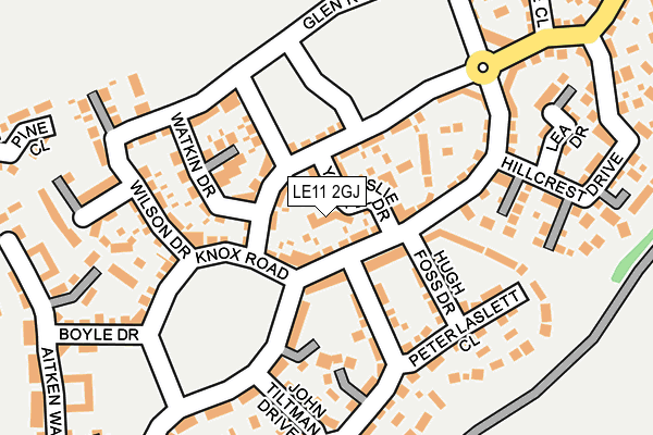 LE11 2GJ map - OS OpenMap – Local (Ordnance Survey)