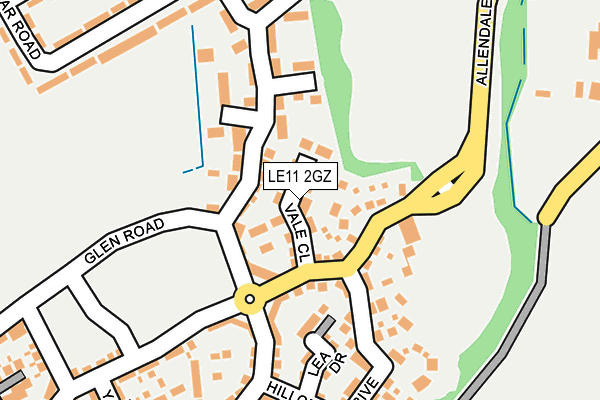 LE11 2GZ map - OS OpenMap – Local (Ordnance Survey)