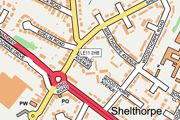 LE11 2HB map - OS OpenMap – Local (Ordnance Survey)