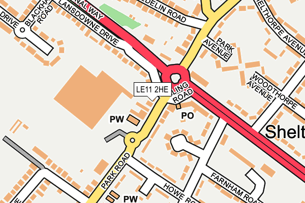 LE11 2HE map - OS OpenMap – Local (Ordnance Survey)