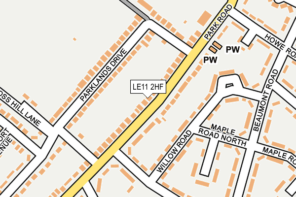 LE11 2HF map - OS OpenMap – Local (Ordnance Survey)