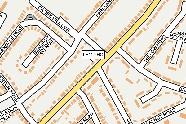 LE11 2HG map - OS OpenMap – Local (Ordnance Survey)