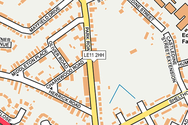 LE11 2HH map - OS OpenMap – Local (Ordnance Survey)