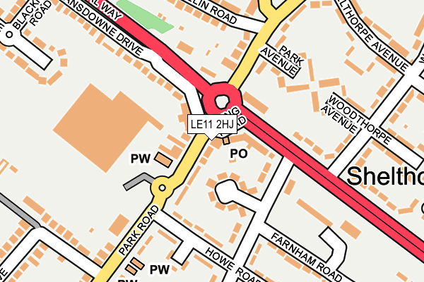 LE11 2HJ map - OS OpenMap – Local (Ordnance Survey)