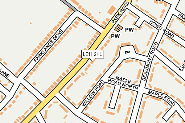 LE11 2HL map - OS OpenMap – Local (Ordnance Survey)