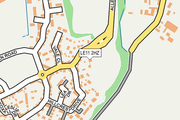 LE11 2HZ map - OS OpenMap – Local (Ordnance Survey)