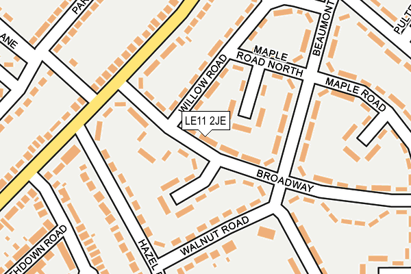 LE11 2JE map - OS OpenMap – Local (Ordnance Survey)