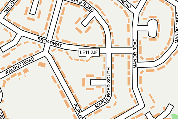 LE11 2JF map - OS OpenMap – Local (Ordnance Survey)