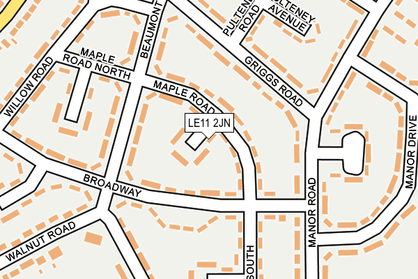 LE11 2JN map - OS OpenMap – Local (Ordnance Survey)