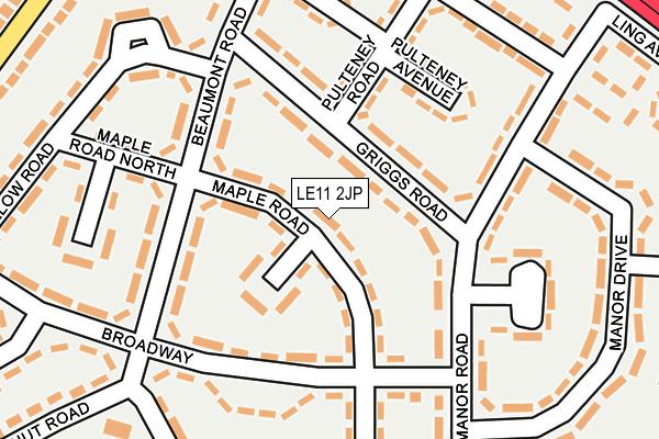 LE11 2JP map - OS OpenMap – Local (Ordnance Survey)