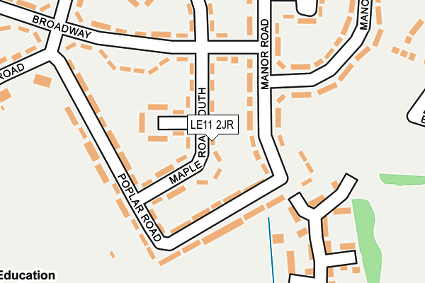 LE11 2JR map - OS OpenMap – Local (Ordnance Survey)