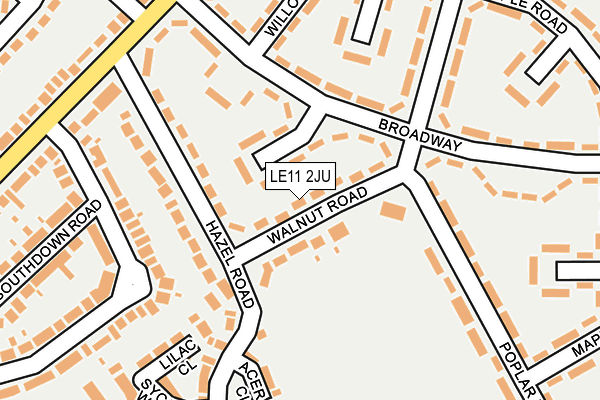 LE11 2JU map - OS OpenMap – Local (Ordnance Survey)