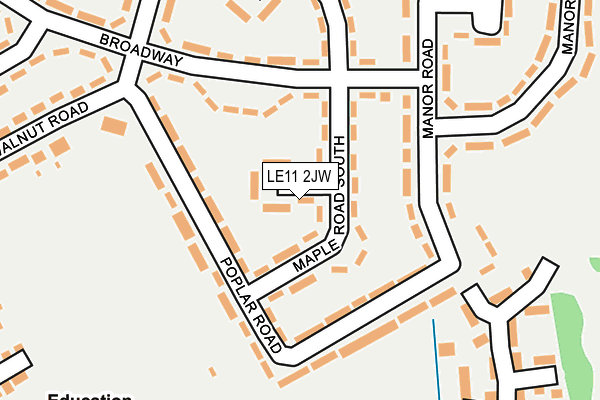 LE11 2JW map - OS OpenMap – Local (Ordnance Survey)
