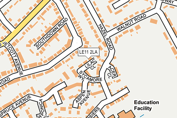 LE11 2LA map - OS OpenMap – Local (Ordnance Survey)