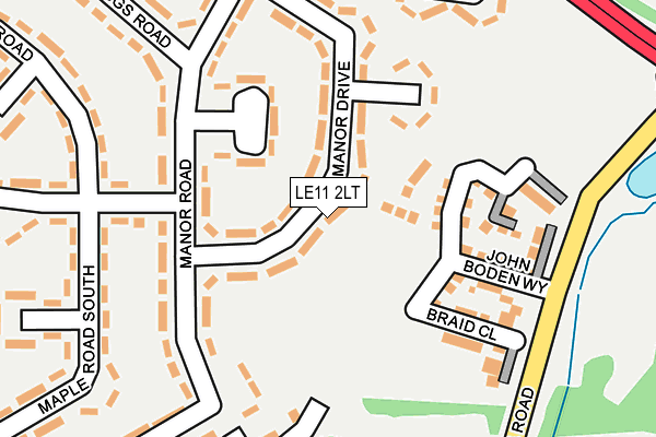 LE11 2LT map - OS OpenMap – Local (Ordnance Survey)
