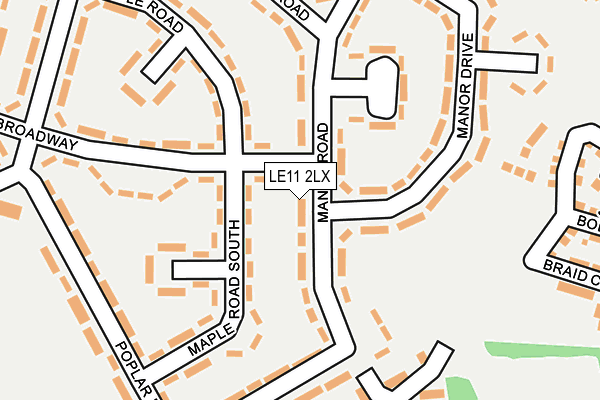 LE11 2LX map - OS OpenMap – Local (Ordnance Survey)