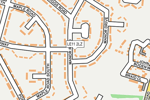 LE11 2LZ map - OS OpenMap – Local (Ordnance Survey)