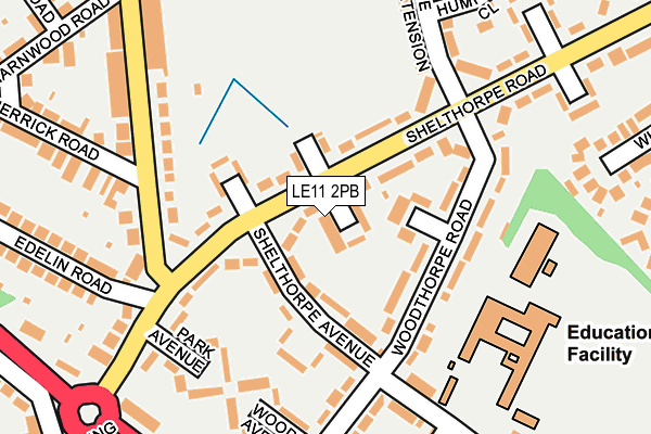 LE11 2PB map - OS OpenMap – Local (Ordnance Survey)