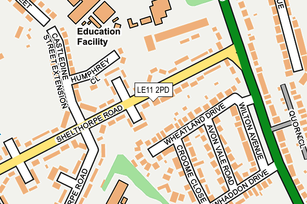 LE11 2PD map - OS OpenMap – Local (Ordnance Survey)