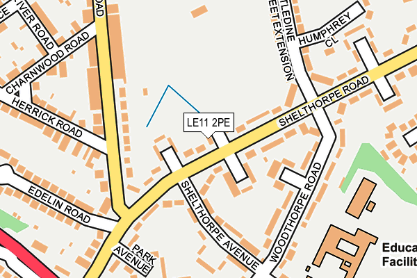 LE11 2PE map - OS OpenMap – Local (Ordnance Survey)