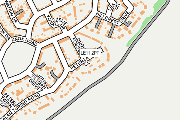 LE11 2PT map - OS OpenMap – Local (Ordnance Survey)