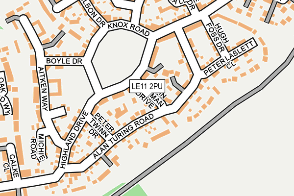 LE11 2PU map - OS OpenMap – Local (Ordnance Survey)