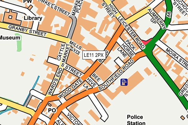 LE11 2PX map - OS OpenMap – Local (Ordnance Survey)