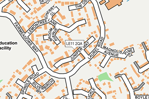 LE11 2QA map - OS OpenMap – Local (Ordnance Survey)