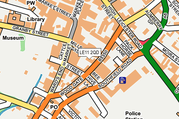 LE11 2QD map - OS OpenMap – Local (Ordnance Survey)