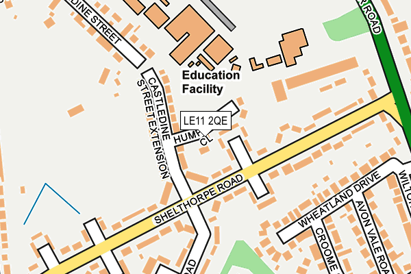 LE11 2QE map - OS OpenMap – Local (Ordnance Survey)
