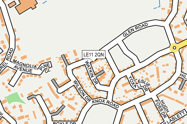 LE11 2QN map - OS OpenMap – Local (Ordnance Survey)