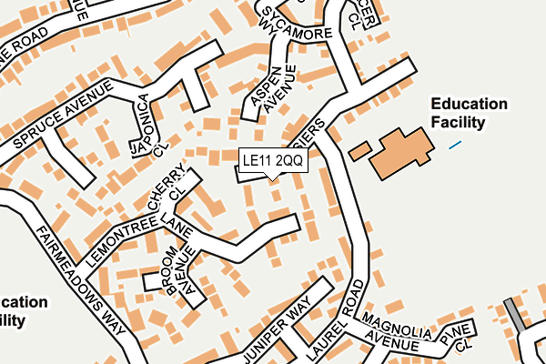 LE11 2QQ map - OS OpenMap – Local (Ordnance Survey)