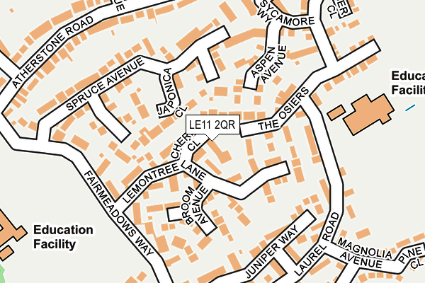 LE11 2QR map - OS OpenMap – Local (Ordnance Survey)